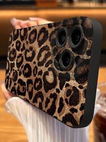 Funda de teléfono antideslizante de TPU con sensación de piel de leopardo y estampado de leopardo/guepardo, compatible con iPhone 11, 16 Pro Max, 16 Pro, 16, 15 Pro Max, 14 Pro Max / Galaxy S25 Series, SAM A16 / Honor X6A, X7B, X8B / 13C, Note 13