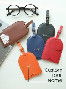 Takeoak 定制姓名行李牌，适用于行李箱，可定制银色或金色字母组合姓名，带隐私姓名卡，个性化烫印旅行包/背包标签，旅行配件，手工制作，时尚旅行礼物，生日伴娘礼物，送给朋友的礼物，多功能，复古，彩色，可爱，简约，定制，个性化，独特，女友，男友，家人，朋友，沙滩包，精致浪漫，箱包，定制行李牌 - 彩色 - 查看 5