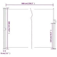 Side Awning Extendable Cream 180x600 Cm