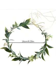1pc Green Leaf & Flower Crown, Eucalyptus Floral Headpiece, Bridal Hair Accessory Valentines