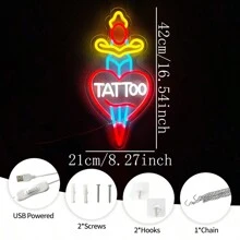 Enseigne lumineuse au néon pour la décoration murale, texte de lumière néon LED pour la décoration commerciale, cadeaux de lumières LED roses pour le repaire d'homme, pour les amateurs de tatouage, décoration murale pour studio de tatouage et boutique
