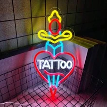 Enseigne lumineuse au néon pour la décoration murale, texte de lumière néon LED pour la décoration commerciale, cadeaux de lumières LED roses pour le repaire d'homme, pour les amateurs de tatouage, décoration murale pour studio de tatouage et boutique