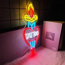 Enseigne lumineuse au néon pour la décoration murale, texte de lumière néon LED pour la décoration commerciale, cadeaux de lumières LED roses pour le repaire d'homme, pour les amateurs de tatouage, décoration murale pour studio de tatouage et boutique