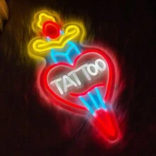 Enseigne lumineuse au néon pour la décoration murale, texte de lumière néon LED pour la décoration commerciale, cadeaux de lumières LED roses pour le repaire d'homme, pour les amateurs de tatouage, décoration murale pour studio de tatouage et boutique