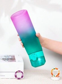 1pc Gradient Water Bottle With Flavor Pods, With One Random Flavour Pods Scented, 0 Sugar 0 Calorie Water Cup Drinks Bottles With Straw For Outdoor, Leak-Proof Cup For Gym, Running, Sports Water Cup Suitable For Outdoor Sports