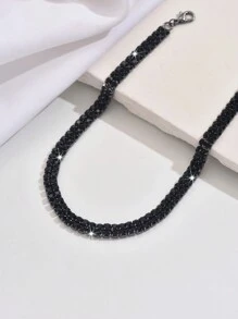 1 件欧式双链水晶项链，女士婚礼派对珠宝，女朋友情人节礼物，妈妈，母亲，母亲节，礼物 - 項鍊 - 查看 4