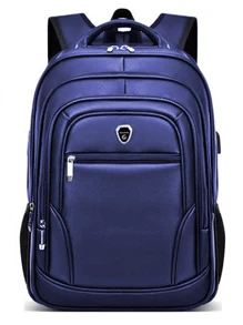 Men's Leather Backpack Reinforced With Reinforced Cable And USB Input For School Notebook Executive Social Random Model Shipping Synthetic Leather - 藏蓝色 - View 6