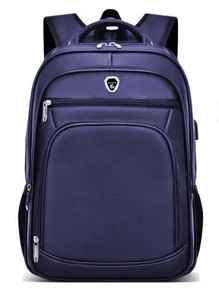Men's Leather Backpack Reinforced With Reinforced Cable And USB Input For School Notebook Executive Social Random Model Shipping Synthetic Leather - 藏蓝色 - View 7