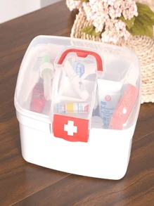 1 pezzo Scatola portatile per medicinali familiare trasparente