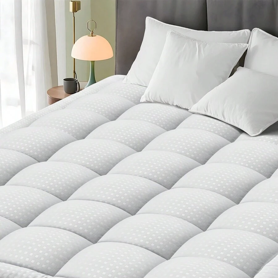 JustLet Mattress Pad Quilted Fitted Mattress Protector Cooling Pillow Top Mattress Cover Breathable Fluffy Soft Mattress