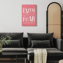 1pc Framed Canvas Poster, Modern Christian Pink Girl Preppy Decor Wall Art Canvas Paintings, Ideal Gift For Bedroom Living Room Corridor, Wall Art, Room Decoration