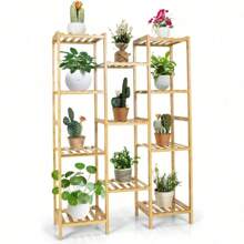 11 Tiers Bamboo Plant Stand For Indoor Plants Multiple, Plant Shelf Flower Pots Holder, Storage Organizer Rack Outdoor Plant Display Rack For Living Room Patio Balcony Garden (11-Tier)