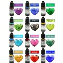 24 Colors 10ml High Concentrated Alcohol-Based Ink, Concentrated Epoxy Resin Paint Colour Dye Great For Resin Petri Dish, Coaster, Painting, Tumbler Cup Making