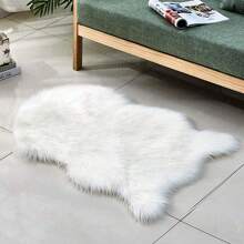 1pc Solid Color Modern Area Rug Living Room Bedroom Decorative Mat, Double Fish Shape Floor Mat - White - View 12