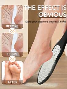 ANDVICTORY 1pc Double Sided Pedicure Tool Professional Foot File Callus Remover Rasp Scrubber For Dead Skin Heel Used On Wet And Dry Feet - Black - View 2