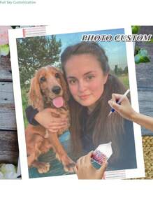 5D DIY Diamond Painting Kit - Customized Round Diamond Painting, Can Add Your Photo, Unique Thanksgiving And Valentine's Day Gift, Home Decor, Includes Full Set Of Diamond Painting Accessories, Suitable For Family, DIY Kit, Stress Relief, Personalized Gift - Multicolor - View 5