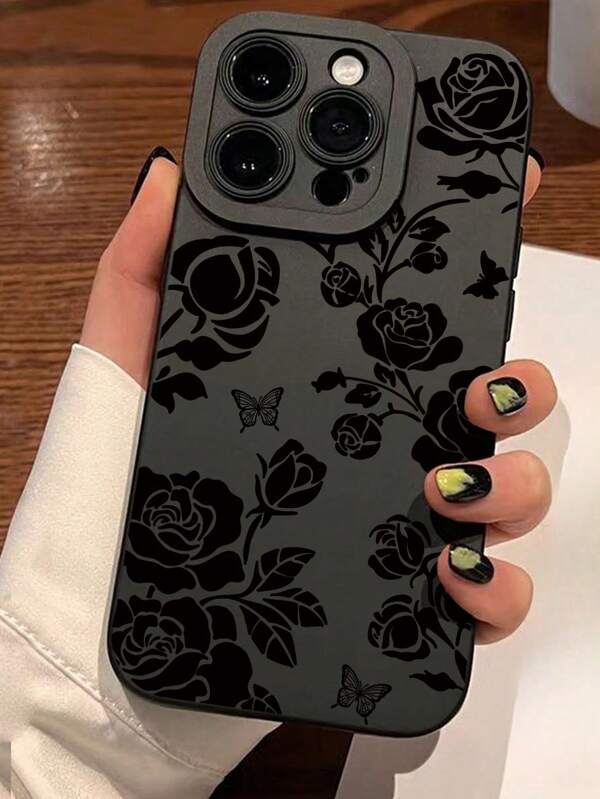 Flower 1pc New Rose Mirage Pattern Soft TPU Phone Case Compatible With Iphone 11, 16 PROMAX, 16 PRO, 16, 15 PROMAX, 14 PROMAX And Galaxy S25 Series, SAM A16, Honor X6A, X7B, X8B, 13C, Note13 Waterproof Shockproof Anti-Fall Scratch Resistant