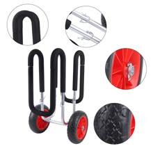 RibasuBB High-Density Foam Surfboard Cart With Solid PU Wheels, Aluminum Frame, Easy Transport For Surfboards, Paddleboards, Kayaks – 26cm Wheels, 45x46x66cm - Black and Red - View 4