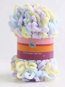 圆形羊毛纱，DIY 甜甜圈耳朵纱，手工编织粗羊毛纱，家居枕头毯围巾纱 - A - 查看 32