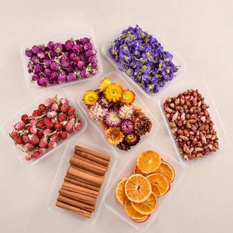 1 件 30g/90g/150g/210g/270g 干玫瑰、茉莉、迷迭香、橙子、柠檬片，适用于制作艺术蜡烛、装饰品、手工艺 DIY 材料、香囊、肥皂装饰、香味增强剂、节日和活动装饰品、客厅/卧室/办公室装饰材料