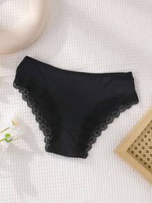 8 piezas Bragas simples y sexys para mujer en forma de triángulo sin costuras, ropa interior femenina de tela suave y cómoda - Multicolor - Ver 11