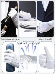 White Polyacrylonitrile Mittens For Men And Women Ceremonial Work Protection Wear-Resistant Inspection Gloves For Parade Performance Thin