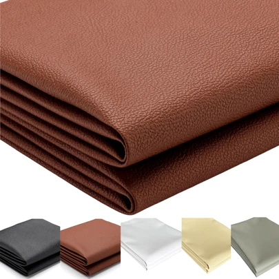 1块优质仿皮面料，0.7毫米厚PU仿皮材质，适用于沙发垫、工艺品和DIY项目，已预先裁剪，仅限手洗，纯色图案，工艺美术面料