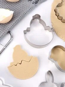 1 Set Of 14 Pcs Easter Bunny, Carrot, Easter Egg, Bird Cookie Mold, Baking Tools, Suitable As Gift For Family And Friends - Silver - View 9