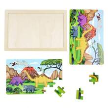 16 Styles Animal & Dinosaur 30-Piece Flat Wooden Puzzle, Educational Toys For Children Aged 3-6 - Multicolor - View 8