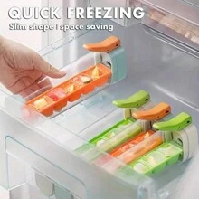 便携式制冰机 - 容量大，无需电源，易按 6 块制冰机 - 塑料，紧凑型家居设计，配有冰刮刀和储物盒，非常适合派对、户外活动、圣诞节和万圣节礼物