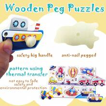 8PCS Jigsaw Puzzles, 8-Piece Wooden Jigsaw Puzzle Castle Puzzle, Fruit Puzzle, Animal Puzzle, Dinosaur Puzzle, Preschool Educational Learning Toy Set