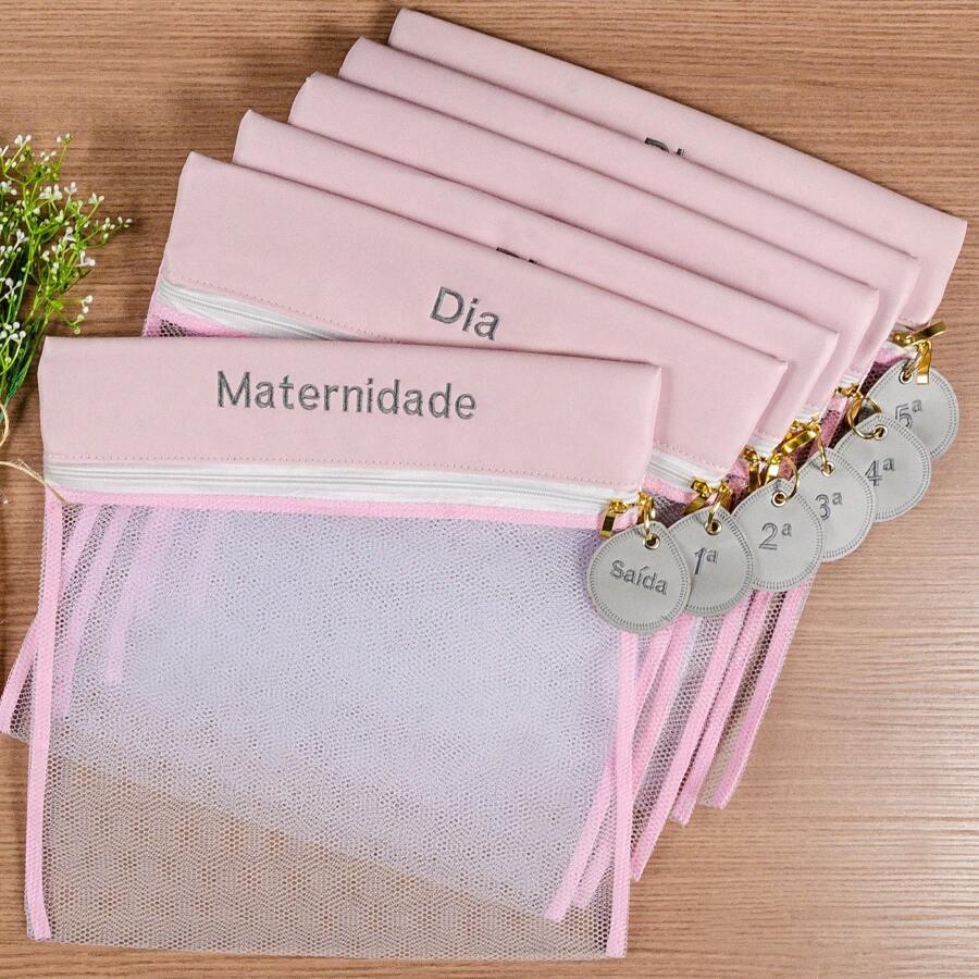 Maternity Organizer Bag Kit 4 And 6 Units. Luxury Nylon - 粉紅色的 - 查看 1