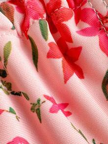 全新花卉印花软垫环吊带系带抹胸比基尼套装，性感比基尼套装，女士夏季沙滩时尚泳装 - 彩色 - 查看 5