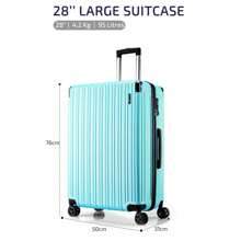 Large Suitcase Hard Shell | Aluminum Telescopic Handle | TSA 3 Digit Combination Lock | 4 Dual Spinner Wheels | Lightweight Suitcase Large. (Coastal Blue, Large 28") - Coastal Blue - View 3