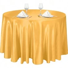 1 pièce Nappe ronde en satin couleur champagne, nappe ronde en tissu lisse pour la décoration
