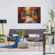 Mélodie d'automne dans la forêt : la lumière du soleil sur le chemin d'automne coloré, Puzzle en bois de 500/1000 pièces - Défilement artistique vibrant, un choix idéal pour les passionnés de puzzles en bois, la décoration des fêtes et les cadeaux