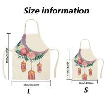 1pc Linen Apron For Home Cooking, Kitchen Wear And Cooking Lovers - Multicolor - View 2