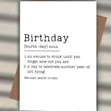 Tarjeta de cumpleaños divertida con definición - Feliz Cumpleaños | Envejecer y borracho | Tarjeta de humor sarcástico para amigos, hermana, hermano