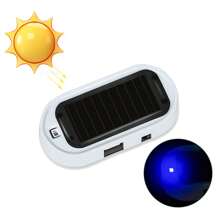 Red Anti-Theft Flash Blinking Lamp: Solar-Powered Security Guardian For Your Car - Black and White - View 1