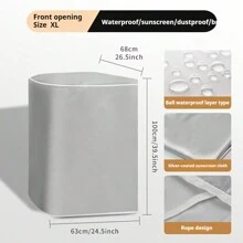 1 件通用洗衣机罩 - 防尘防水洗衣设备保护罩，带拉链，无需电力或电池，适合大多数顶部和前部装载的洗衣机