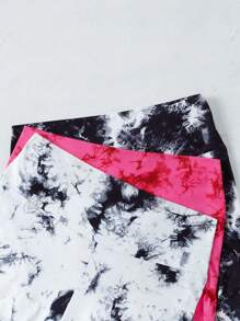 3pcs/Set Teen Girl Fashion High Waisted Gradient Tight Yoga Shorts For Spring & Summer - Multicolor - View 3