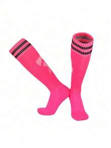 1 Pair Kids Striped Over-The-Knee Sports Socks, Moisture-Wicking Breathable Football Socks, Suitable For Children Basketball Football Training, Running Outdoor Activities - Multicolor - View 22