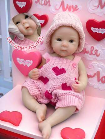 Bettie Doll head 1-4 1 st. 13 inch blik open mond realistische siliconen reborn poppen, handgemaakte geschilderde of ongeverfde Bettie, echt zacht aanvoelend badmeisje, verzamelbare kunstpop, kindercadeau/decoratie
