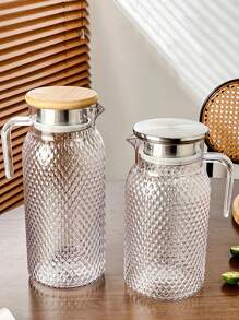 1 bình nước nhựa trong suốt có nắp và tay cầm, ấm trà chịu nhiệt, thích hợp đựng nước ép, sữa, đồ uống nóng hoặc lạnh, phù hợp để trong tủ lạnh, quầy bar, tụ họp gia đình, đựng trà đá, mứt, nước chanh, thích hợp cho nhà hàng, tiệc tùng và đám cưới. - Nhiều màu - Xem 4