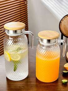 1 bình nước nhựa trong suốt có nắp và tay cầm, ấm trà chịu nhiệt, thích hợp đựng nước ép, sữa, đồ uống nóng hoặc lạnh, phù hợp để trong tủ lạnh, quầy bar, tụ họp gia đình, đựng trà đá, mứt, nước chanh, thích hợp cho nhà hàng, tiệc tùng và đám cưới. - Nhiều màu - Xem 9