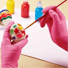 100pcs Disposable Pink Nitrile Gloves, Latex Free Waterproof And Anti-Static Multi-Purpose Gloves, Suitable For Hair Dyeing, Beauty Salons, Kitchen Cooking, Painting, Handicrafts, Home Cleaning, Kitchens, Bathrooms, Homes, Household Items