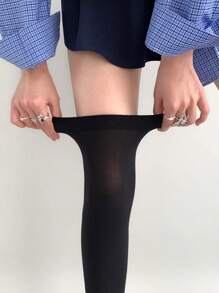 1 Pair Of Women's White Knee High Socks, Loli Jk Soft Girl Style, Suitable For Sweet Style Dressing