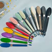 1 包 9 英寸和 12 英寸厨房钳，优质硅胶不粘不锈钢烧烤烹饪烧烤锁定食物钳