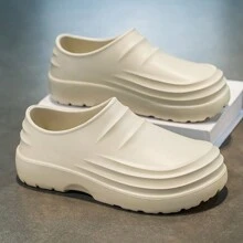 Perforated Casual Clogs For Men, New Design Thick Sole Waterproof Non-Slip Chef Shoes For Work, Cross-Border Overseas Casual Sandals