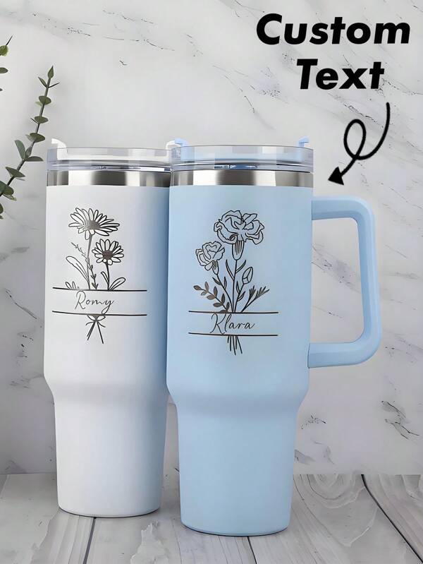 1pc 40oz Custom Multiple Photos And Text Stainless Steel Tumbler, Designed In A Romantic Style, Featuring A 304 Inner Container, Is Perfect For Personalizing With Multiple Photos And Heartfelt Text. The Romantic Design Makes It Ideal For Capturing Memories And Meaningful Messages, Perfect For Occasions Like Anniversaries, Valentine's Day, Or As A Thoughtful Gift For Couples, Friends, And Loved Ones., Multi-Functional, Anti-Mold, Ornamental, Adorable, Modern, For Anniversaries, For Birthdays, For Housewarming, For Graduation, Kitchen, Dining Room, Bedroom, Office, Living Room, Home, Garden, Tea Room